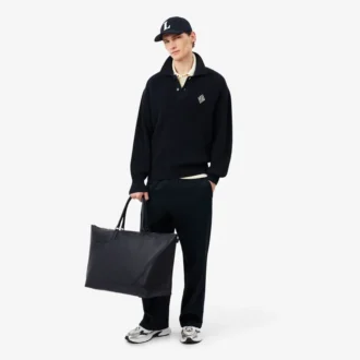 Lacoste Club helgveske i kornet skinn