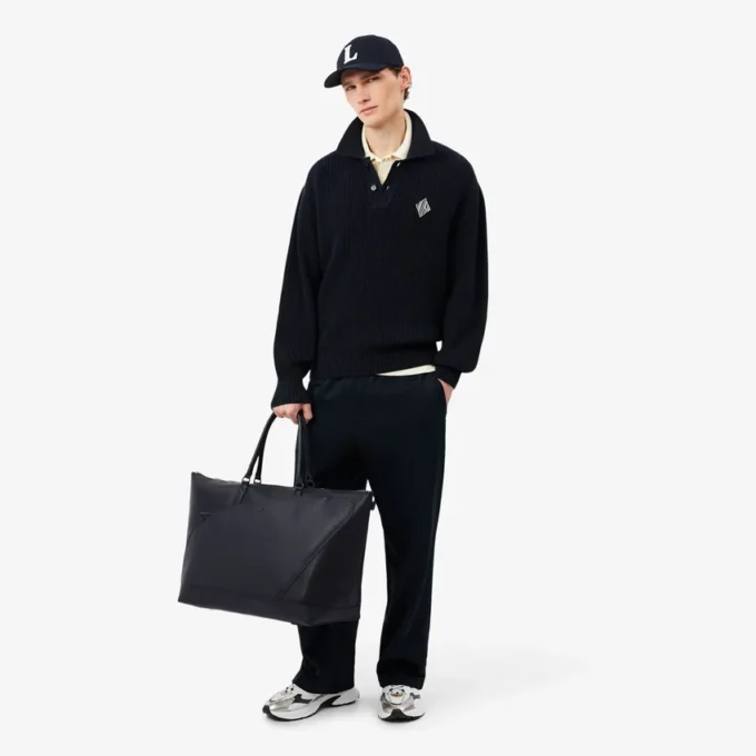Lacoste Club helgveske i kornet skinn
