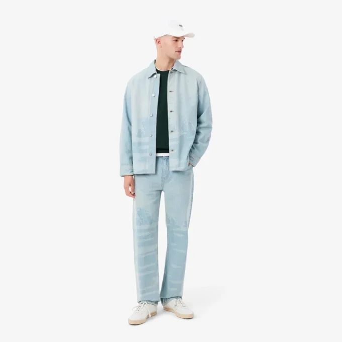 Landscape-fleece-sweatshirt for menn med krokodillemønster