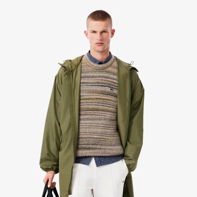 Lang, vannavvisende parkas for menn