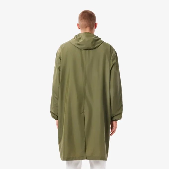 Lang, vannavvisende parkas for menn