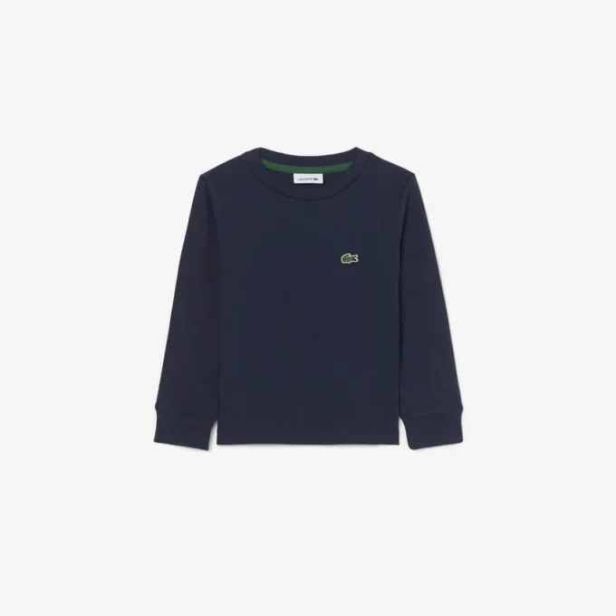 Langermet bomulls-T-skjorte for barn