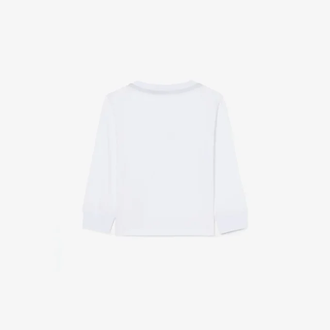Langermet bomulls-T-skjorte for barn