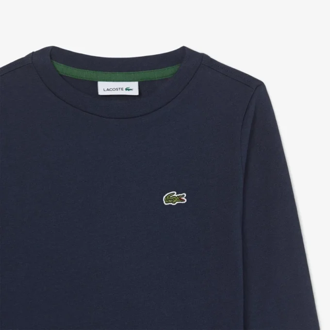 Langermet bomulls-T-skjorte for barn
