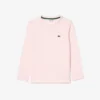 Langermet bomulls-T-skjorte for barn