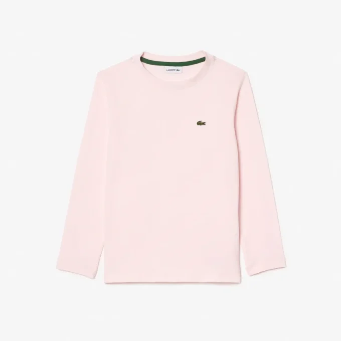 Langermet bomulls-T-skjorte for barn