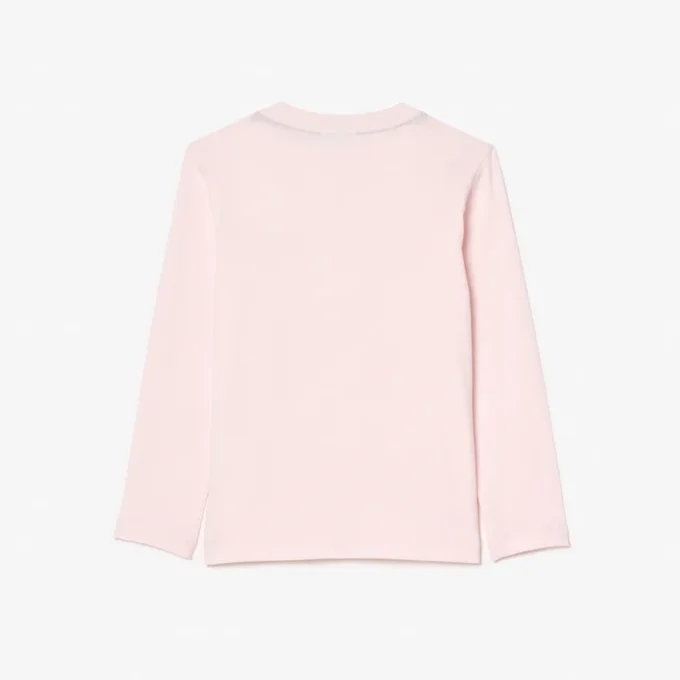 Langermet bomulls-T-skjorte for barn