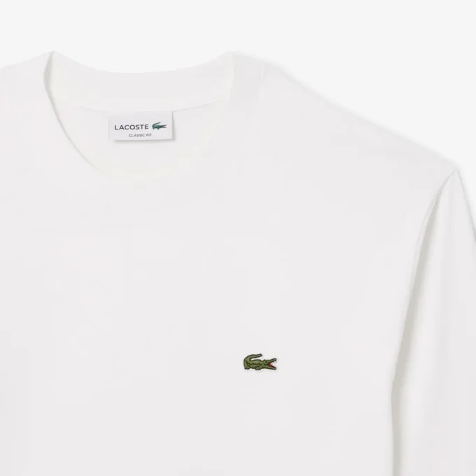 Langermet bomulls-T-skjorte for menn