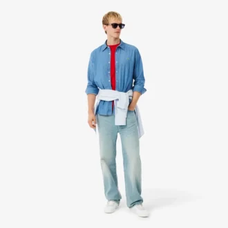 Lett denimskjorte for menn med normal passform