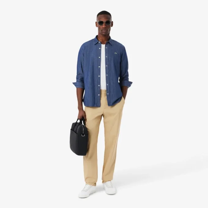 Lett denimskjorte for menn med normal passform