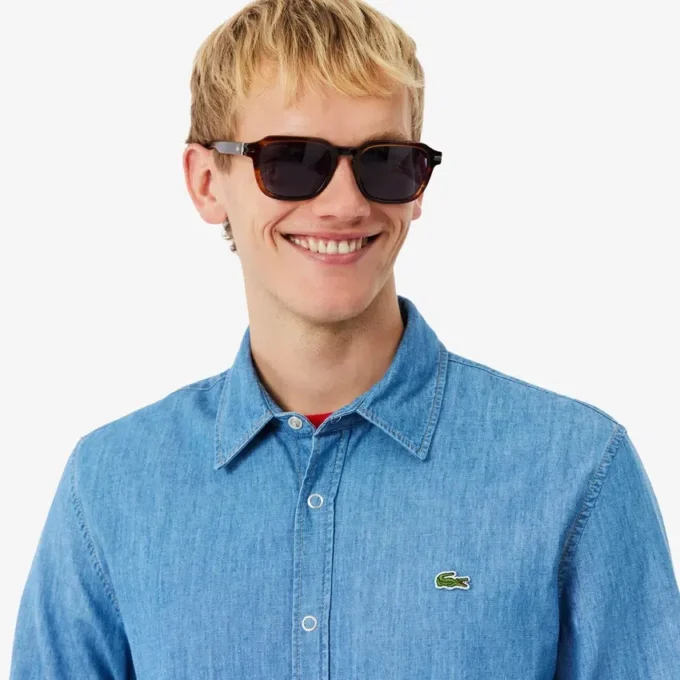 Lett denimskjorte for menn med normal passform