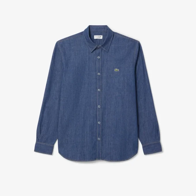 Lett denimskjorte for menn med normal passform