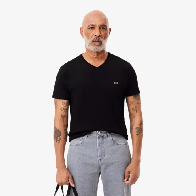 Lett V-hals-T-skjorte i Pima-bomull for menn