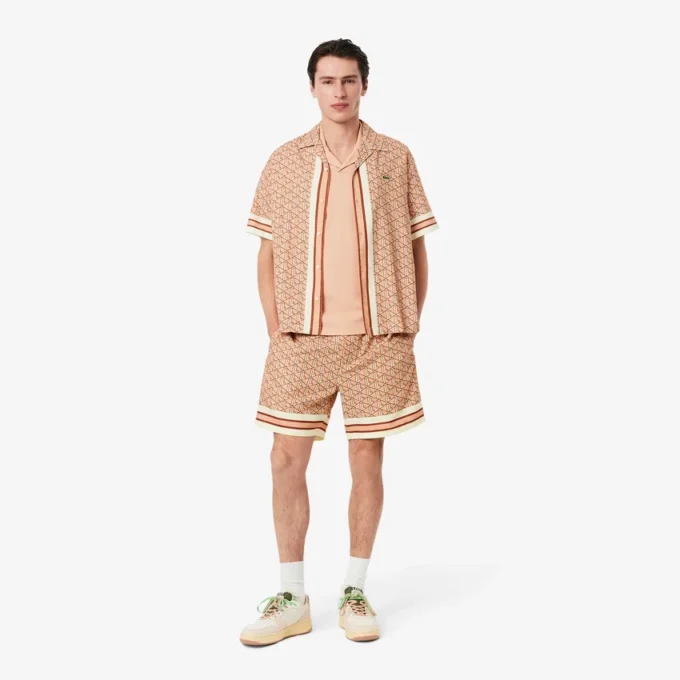 Lette shorts med monogramtrykk for menn