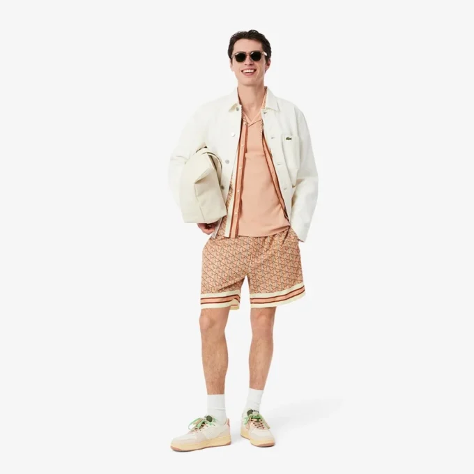 Lette shorts med monogramtrykk for menn