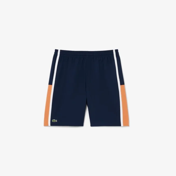 Lette tennisshorts med fargestriper for menn
