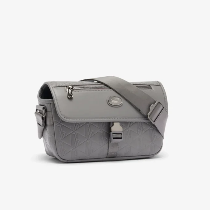 Liten skinnveske med klaff og monogram