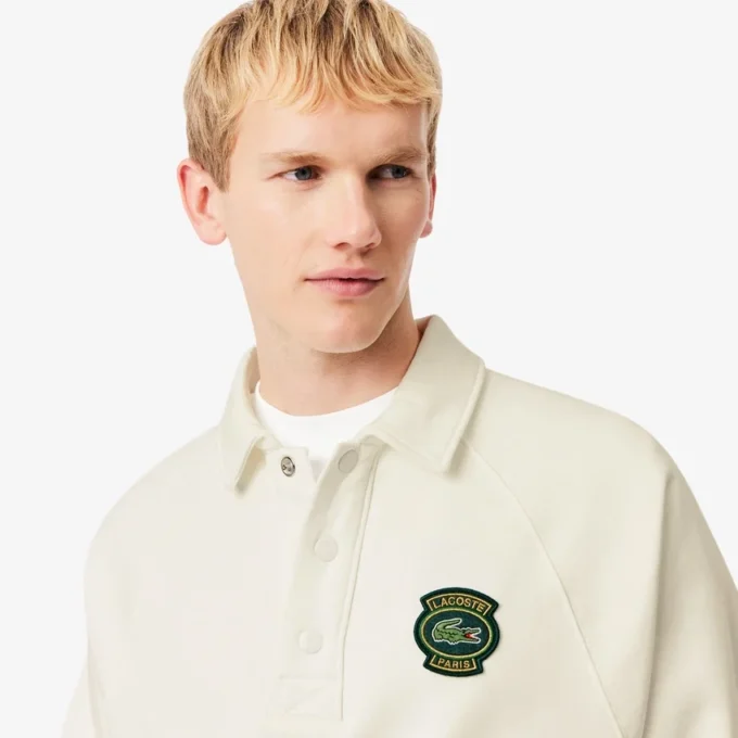 Loose Fit-fleece-pologenser med polokrage for menn
