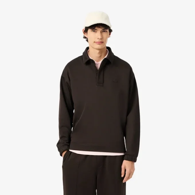 Løstsittende fleece-pologenser for menn