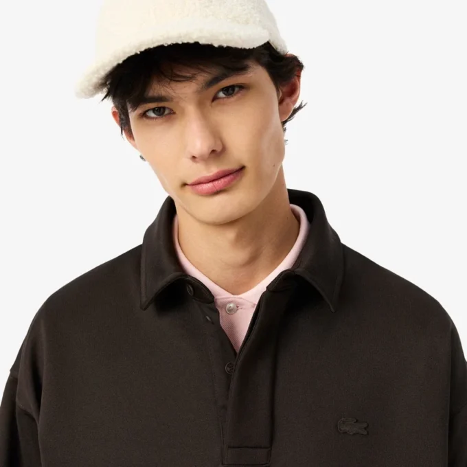 Løstsittende fleece-pologenser for menn