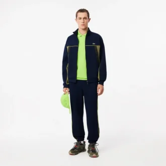 Løstsittende piquagensweatshirt for menn med glidelås