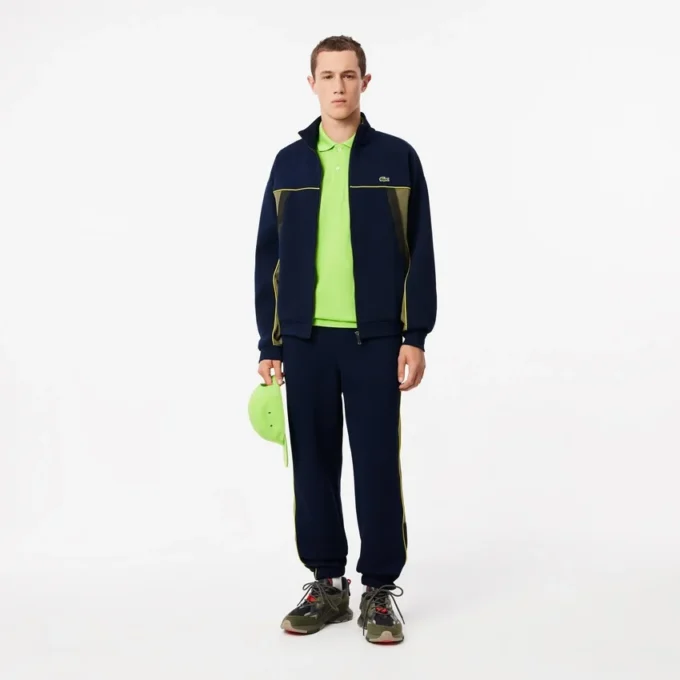 Løstsittende piquagensweatshirt for menn med glidelås