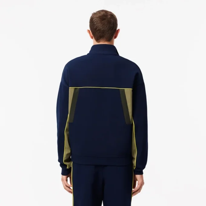 Løstsittende piquagensweatshirt for menn med glidelås