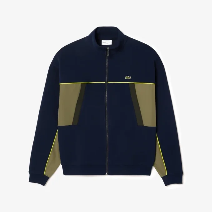 Løstsittende piquagensweatshirt for menn med glidelås