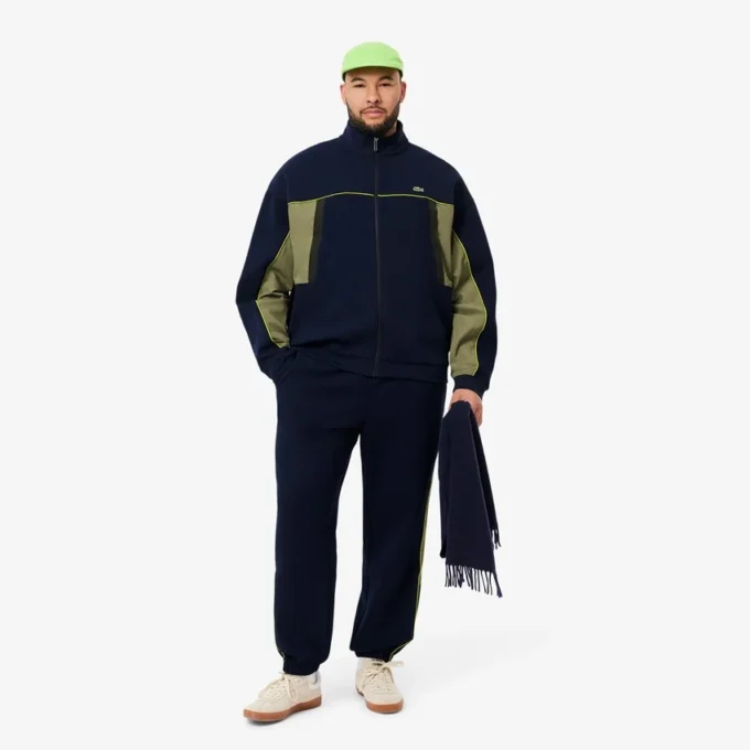 Løstsittende piquagensweatshirt for menn med glidelås
