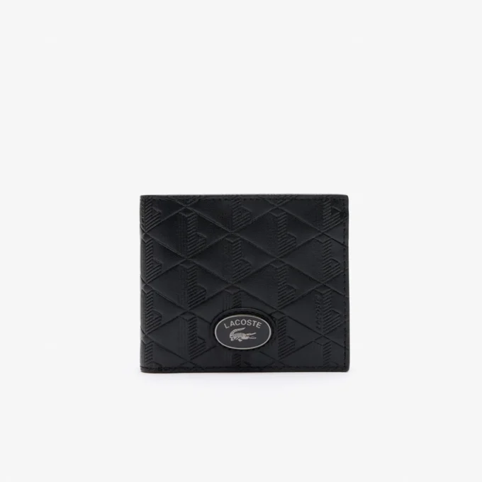 Mellomstor lommebok i skinn med monogram