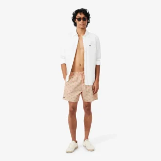 Midtlange trunks med krokodilleprint