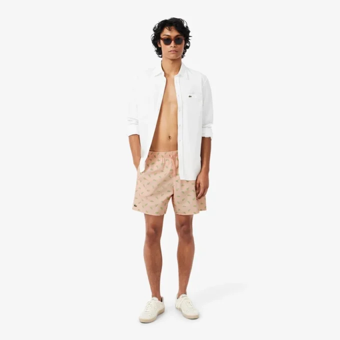 Midtlange trunks med krokodilleprint