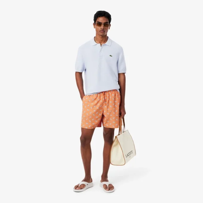 Midtlange trunks med krokodilleprint