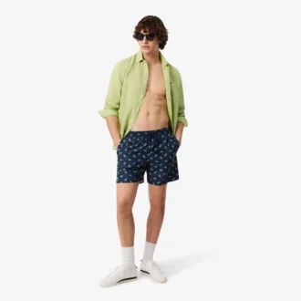 Midtlange trunks med krokodilleprint