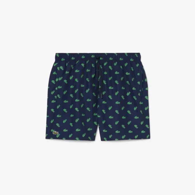 Midtlange trunks med krokodilleprint