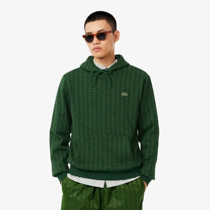Monogram-fleece-hettegenser for menn