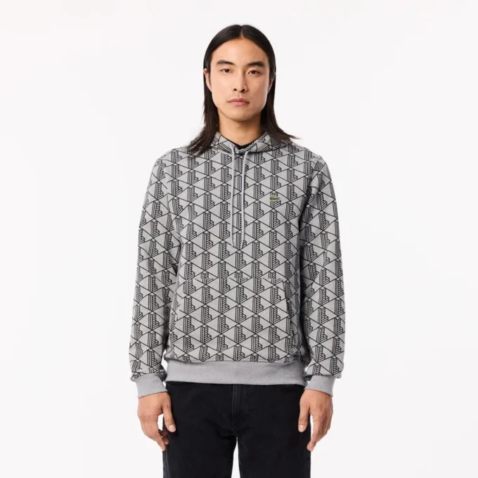 Monogram-fleece-hettegenser for menn