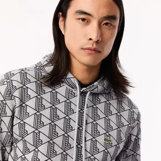 Monogram-fleece-hettegenser for menn
