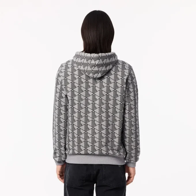 Monogram-fleece-hettegenser for menn