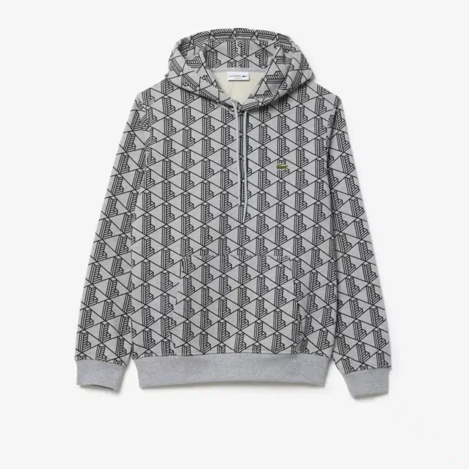 Monogram-fleece-hettegenser for menn