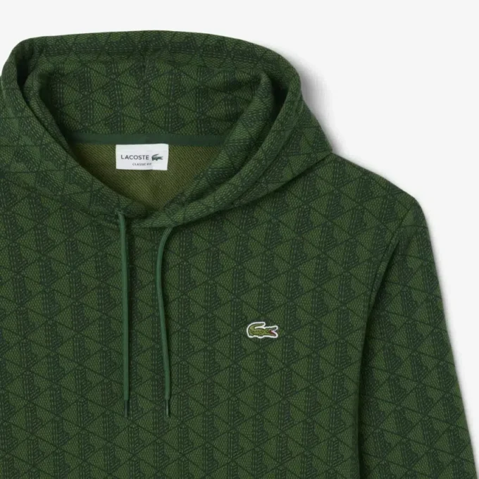 Monogram-fleece-hettegenser for menn