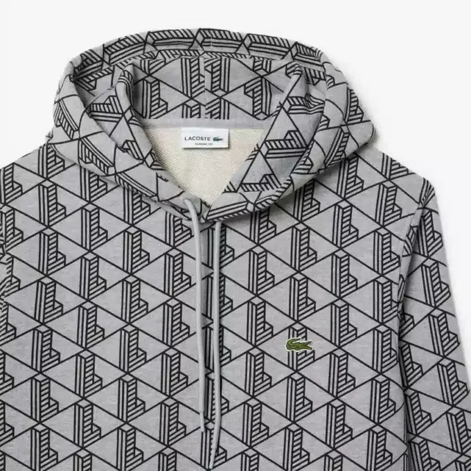 Monogram-fleece-hettegenser for menn