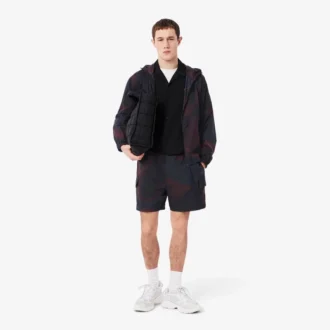 Ombra-print nylon-cargoshorts for menn