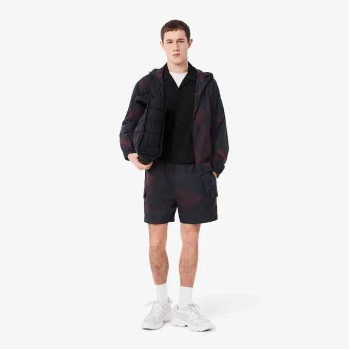 Ombra-print nylon-cargoshorts for menn