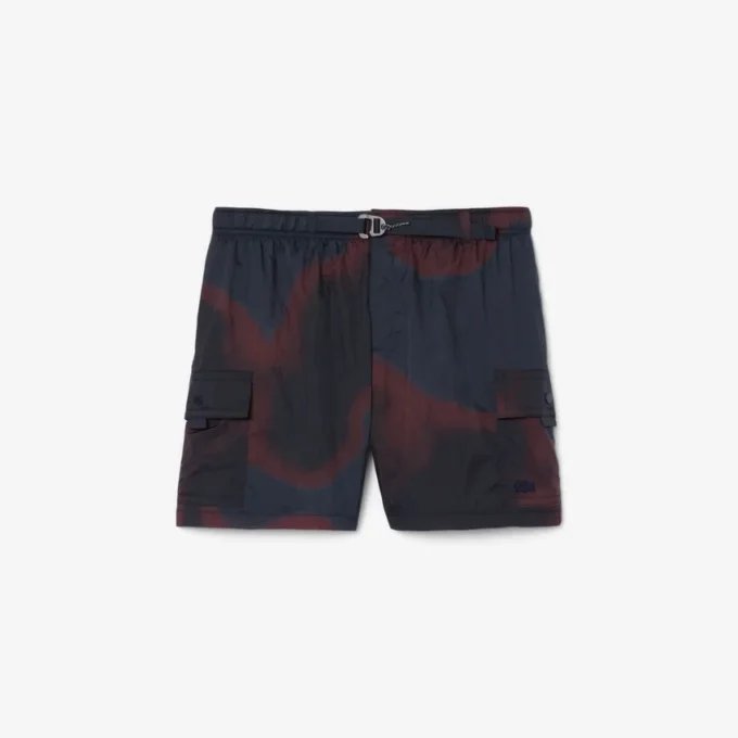 Ombra-print nylon-cargoshorts for menn