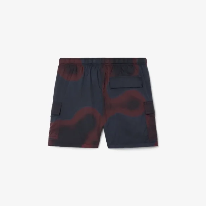 Ombra-print nylon-cargoshorts for menn