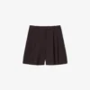 Oversized bermuda-shorts i plissert ullblanding