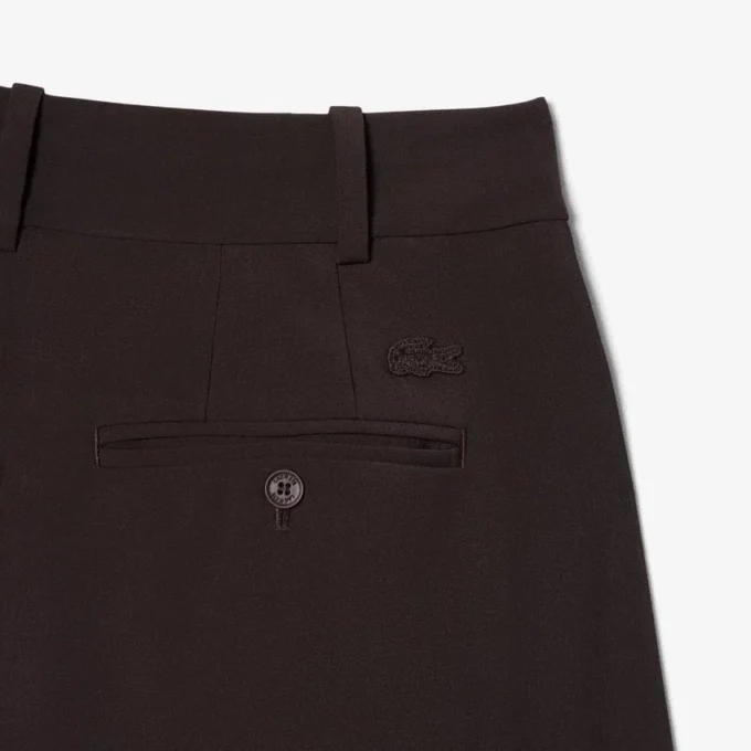 Oversized bermuda-shorts i plissert ullblanding