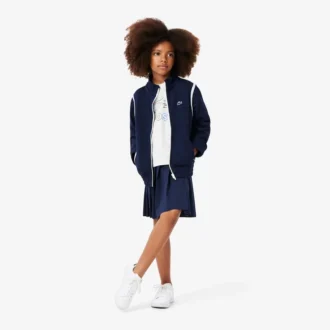 Oversized bomulls-T-skjorte med trykk for jenter