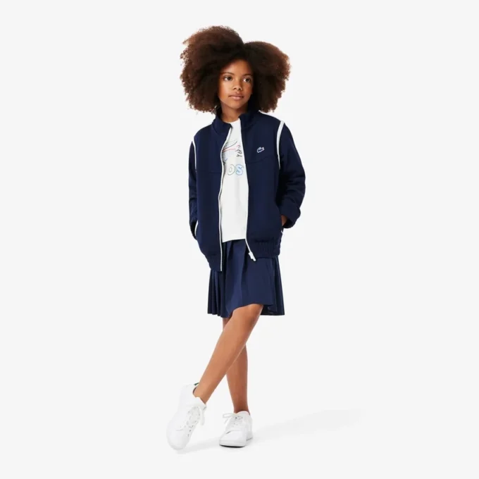 Oversized bomulls-T-skjorte med trykk for jenter